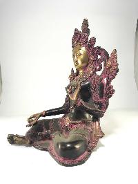 Statue Of Green Tara Double Color Finishing