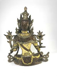 Statue Of Green Tara Double Color And Silver Plated