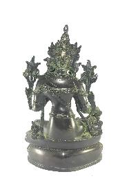 Statue Of Green Tara Black Oxidized