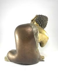 Statue Of Resting Buddha Double Color Silver Plated