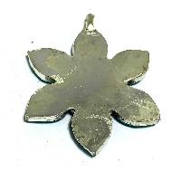 Tibetan Flower Metal Pendant With Stone Setting