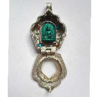 Tibetan [silver] Buddha Ghau Ghau Amulet, With Siku Design And Resign Buddha
