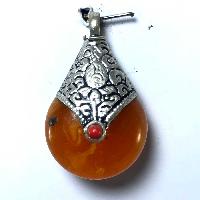 Metal Pendant With Imitation Stone