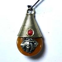 Metal Pendant With Imitation Stone