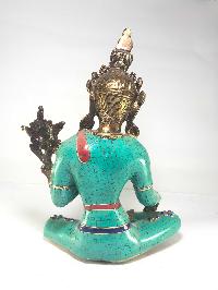 Statue Of Of Arya Green Tara With [stone Setting] And