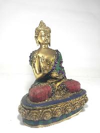 Statue Of Blessing Buddha - Amoghasiddhi, With [stone Setting]