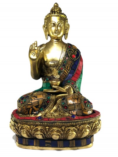 Statue Of Blessing Buddha With [stone Setting]