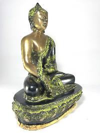 Statue Of Medicine Buddha In Green Antique Finishihng