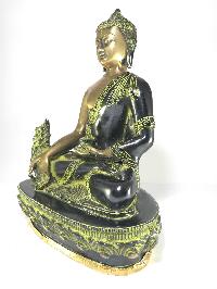 Statue Of Medicine Buddha In Green Antique Finishihng