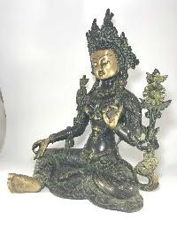 Statue Of Green Tara In Antique Finishing