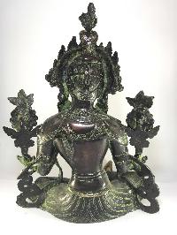 Statue Of Green Tara In Antique Finishing