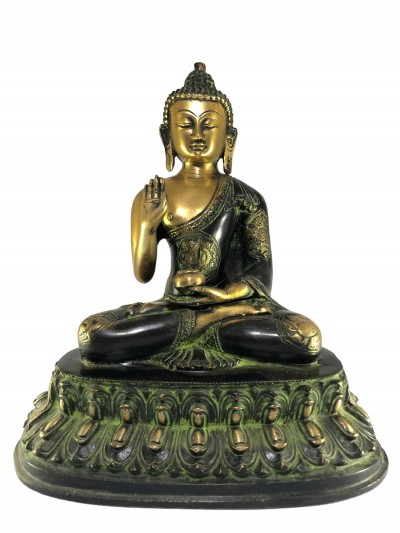 Statue Of Blessing Buddha In Antique Finishing