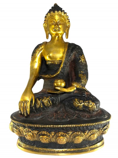 Statue Of Shakyamuni Buddha With Antique Finishing