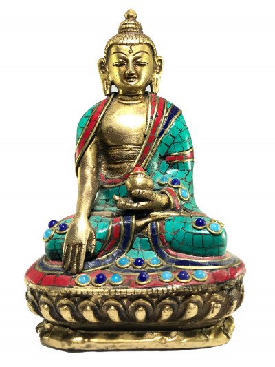 Statue Of Shakyamuni Buddha, With [stone Setting]
