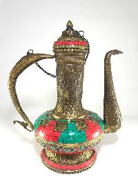 Tibetan Bhumpa- Bhumba Water Pot, With [stone Setting]