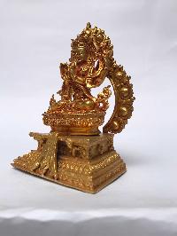 Statue Of Avalokitesvara Chenrezig On Throne, [full Gold Plated]