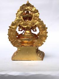 Statue Of Avalokitesvara Chenrezig On Throne, [full Gold Plated]