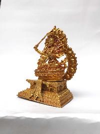 Statue Of Manjushri On Throne, [full Gold Plated]