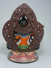 Tibetan Statue Of Manjushri In [traditional Color Finishing]