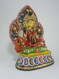 Tibetan Statue Of Amitayus, Aparimita In [traditional Color Finishing], Chepame