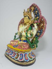 Tibetan Statue Of Avalokiteshvara, Chenrezig In [traditional Color Finishing]