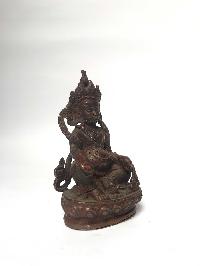 Tibetan Statue Of Yellow Jambhala, [chocolate Oxidized]