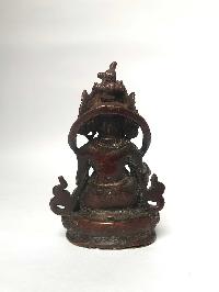 Tibetan Statue Of Yellow Jambhala, [chocolate Oxidized]