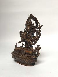 Tibetan Statue Of Avalokiteshvara, Chenrezig, [chocolate Oxidized]