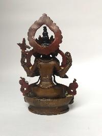 Tibetan Statue Of Avalokiteshvara, Chenrezig, [chocolate Oxidized]