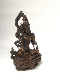 Tibetan Statue Of Green Tara, [chocolate Oxidized]