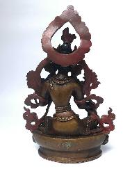 Tibetan Statue Of Green Tara, [chocolate Oxidized]