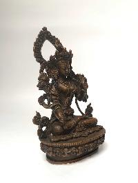 Tibetan Statue Of White Tara, [chocolate Oxidized]