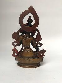 Tibetan Statue Of White Tara, [chocolate Oxidized]