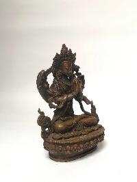 Tibetan Statue Of Avalokiteshvara, Chenrezig, [chocolate Oxidized]