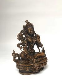 Tibetan Statue Of Green Tara, [chocolate Oxidized]