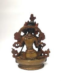 Tibetan Statue Of Green Tara, [chocolate Oxidized]