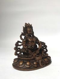 Tibetan Statue Of Yellow Jambhala, [chocolate Oxidized]