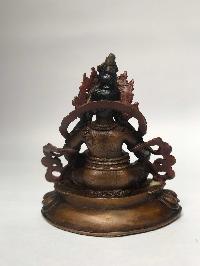 Tibetan Statue Of Yellow Jambhala, [chocolate Oxidized]