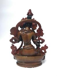 Tibetan Statue Of White Tara, [chocolate Oxidized]