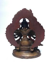 Tibetan Statue Of Chundi, On Double Lotus Base [chocolate Oxidized], [cundi, Chandi]