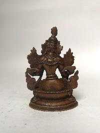 Tiny Tibetan Statue Of White Tara, [chocolate Oxidized]