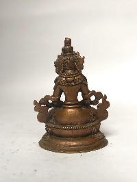 Tiny Tibetan Statue Of Amitayus, Aparimita, [chocolate Oxidized], Chepame