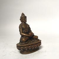 Tiny Tibetan Statue Of Amitabha Buddha, [chocolate Oxidized]