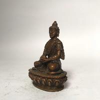 Tiny Tibetan Statue Of Amitabha Buddha, [chocolate Oxidized]