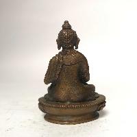 Tiny Tibetan Statue Of Amitabha Buddha, [chocolate Oxidized]