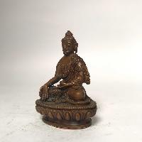 Tiny Tibetan Statue Of Ratnasambhava Buddha, [chocolate Oxidized]