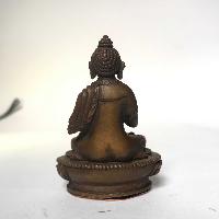 Tiny Tibetan Statue Of Vairochana Buddha, [chocolate Oxidized]