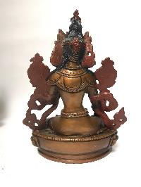 Tibetan Statue Of White Tara, [chocolate Oxidized]