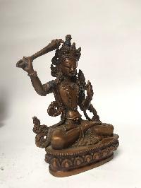 Tibetan Statue Of Manjushri, [chocolate Oxidized]