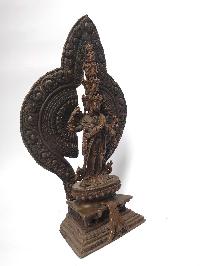 Tibetan Statue Of Sahasrabhuja Avalokitesvara, [chocolate Oxidized]